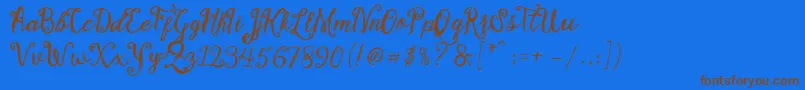 Police Stellanova Script Free Demo – polices brunes sur fond bleu