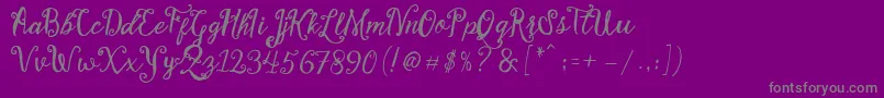 フォントStellanova Script Free Demo – 紫の背景に灰色の文字