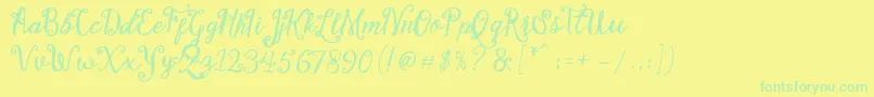 Stellanova Script Free Demo Font – Green Fonts on Yellow Background