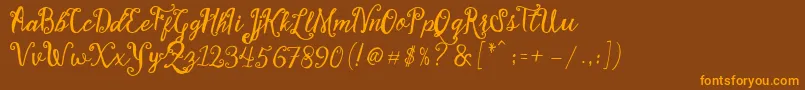 Police Stellanova Script Free Demo – polices orange sur fond brun