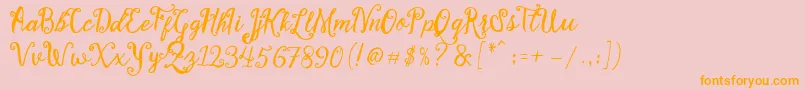 Stellanova Script Free Demo Font – Orange Fonts on Pink Background