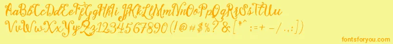 fuente Stellanova Script Free Demo – Fuentes Naranjas Sobre Fondo Amarillo