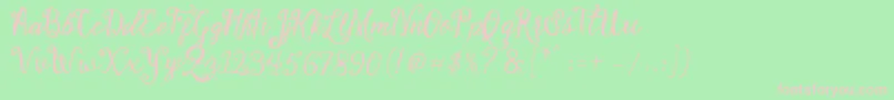 Stellanova Script Free Demo-Schriftart – Rosa Schriften auf grünem Hintergrund