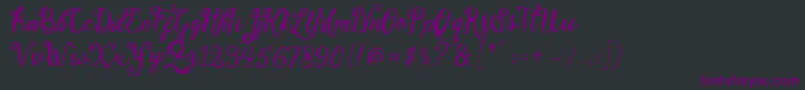 Stellanova Script Free Demo-Schriftart – Violette Schriften auf schwarzem Hintergrund