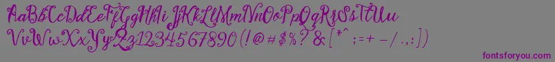 Stellanova Script Free Demo-Schriftart – Violette Schriften auf grauem Hintergrund