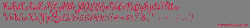 Stellanova Script Free Demo Font – Red Fonts on Gray Background