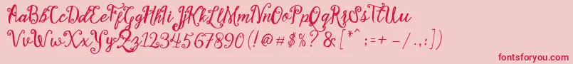 Stellanova Script Free Demo-fontti – punaiset fontit vaaleanpunaisella taustalla