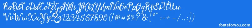 Шрифт Stellanova Script Free Demo – белые шрифты на синем фоне