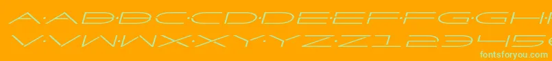 Factorexpandital-Schriftart – Grüne Schriften auf orangefarbenem Hintergrund