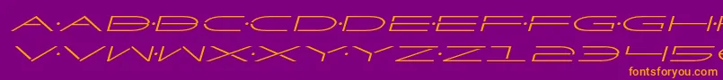 Fonte Factorexpandital – fontes laranjas em um fundo violeta