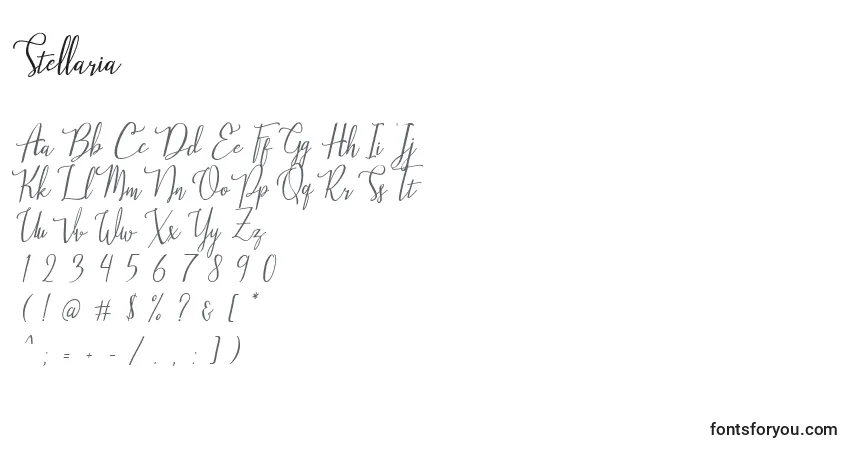 Шрифт Stellaria – алфавит, цифры, специальные символы