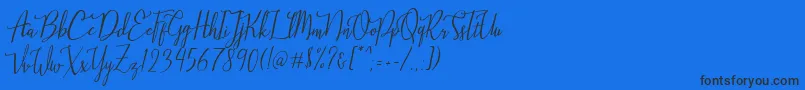 Stellaria-Schriftart – Schwarze Schriften auf blauem Hintergrund