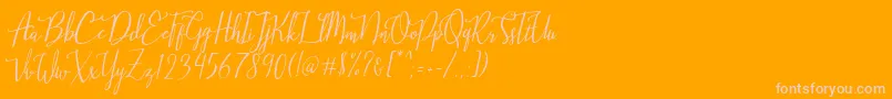 Stellaria Font – Pink Fonts on Orange Background
