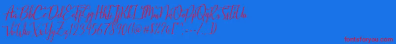 フォントStellaria – 赤い文字の青い背景