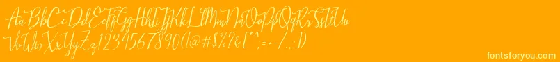 Stellaria Font – Yellow Fonts on Orange Background