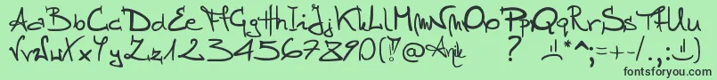 Stellina-fontti – mustat fontit vihreällä taustalla