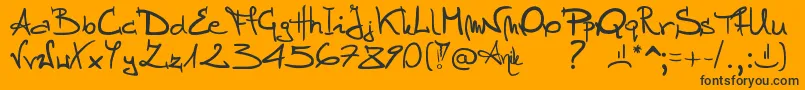 Stellina Font – Black Fonts on Orange Background
