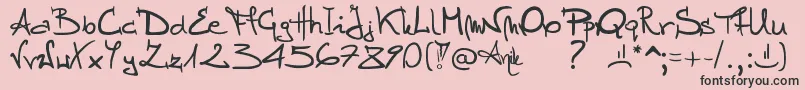 Stellina-Schriftart – Schwarze Schriften auf rosa Hintergrund