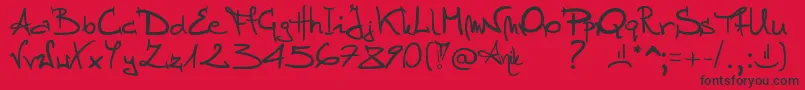 Stellina Font – Black Fonts on Red Background
