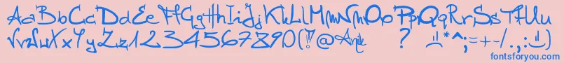 Stellina Font – Blue Fonts on Pink Background