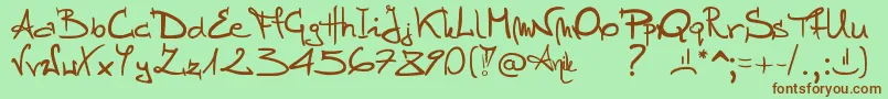 Czcionka Stellina – brązowe czcionki na zielonym tle