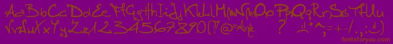 Stellina-Schriftart – Braune Schriften auf violettem Hintergrund