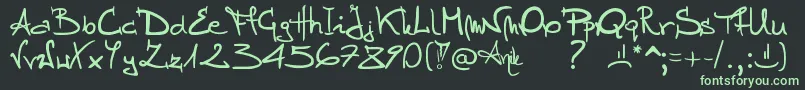 Stellina-Schriftart – Grüne Schriften auf schwarzem Hintergrund
