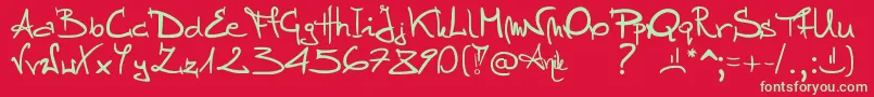 Stellina-Schriftart – Grüne Schriften auf rotem Hintergrund
