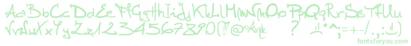 Stellina-Schriftart – Grüne Schriften auf weißem Hintergrund