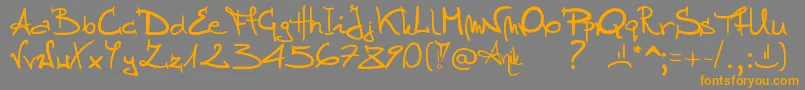 Czcionka Stellina – pomarańczowe czcionki na szarym tle