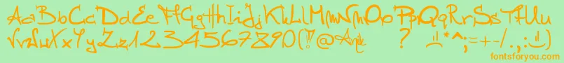 Шрифт Stellina – оранжевые шрифты на зелёном фоне