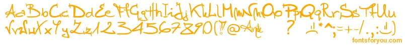 Stellina-Schriftart – Orangefarbene Schriften