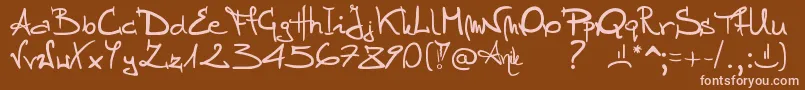 Stellina-fontti – vaaleanpunaiset fontit ruskealla taustalla