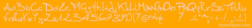 Stellina-Schriftart – Rosa Schriften auf orangefarbenem Hintergrund