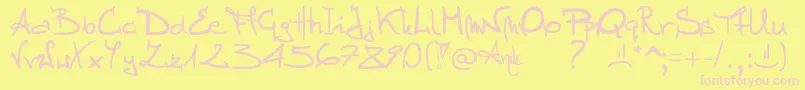 Stellina Font – Pink Fonts on Yellow Background
