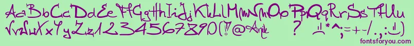 Stellina Font – Purple Fonts on Green Background