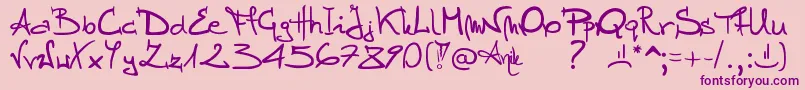 フォントStellina – ピンクの背景に紫のフォント