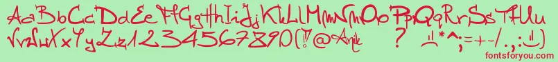 Шрифт Stellina – красные шрифты на зелёном фоне