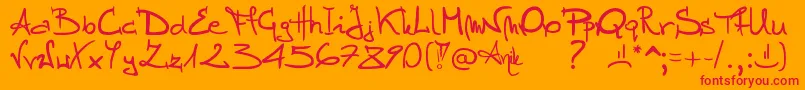Stellina Font – Red Fonts on Orange Background