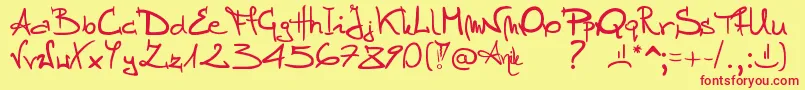 Stellina Font – Red Fonts on Yellow Background