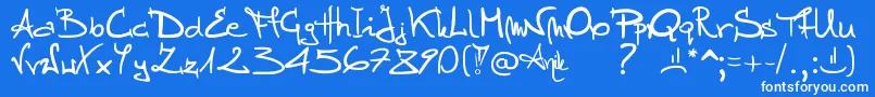 Stellina-fontti – valkoiset fontit sinisellä taustalla