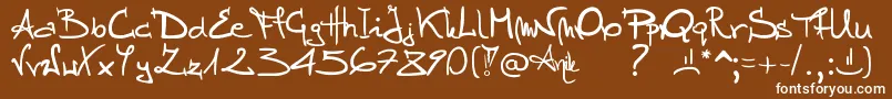 Stellina-Schriftart – Weiße Schriften auf braunem Hintergrund