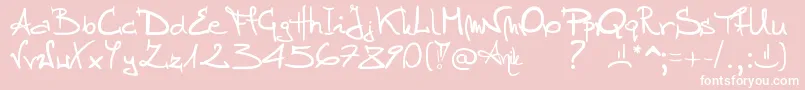 フォントStellina – ピンクの背景に白い文字