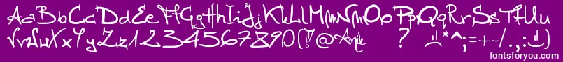 フォントStellina – 紫の背景に白い文字
