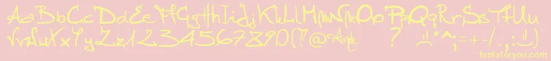 Fonte Stellina – fontes amarelas em um fundo rosa