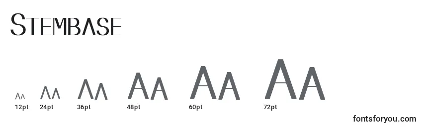 Размеры шрифта Stembase