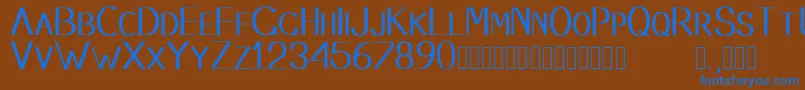 フォントStembase – 茶色の背景に青い文字