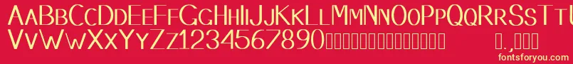 Stembase Font – Yellow Fonts on Red Background