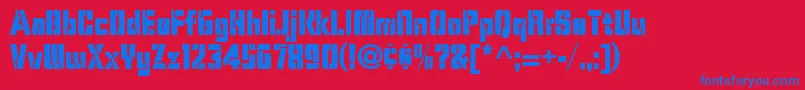 STENCAM Font – Blue Fonts on Red Background