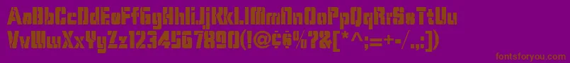STENCAM-Schriftart – Braune Schriften auf violettem Hintergrund